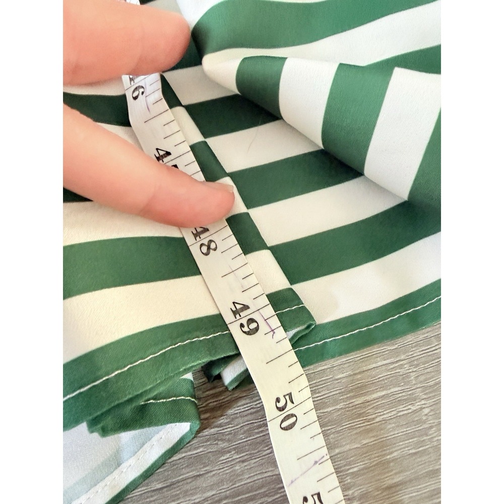 Summersalt Silky Luxe Smocked Maxi Dress Green White Stripe Tie Shoulder L - Picture 8 of 13